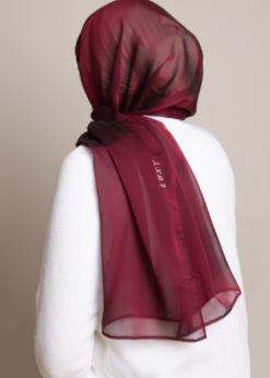 silk hijab in maroon