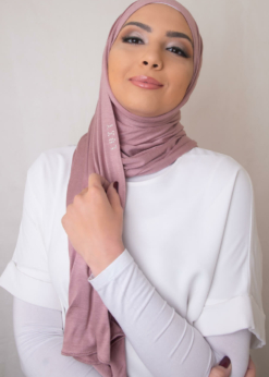 jersey hijab in french rose