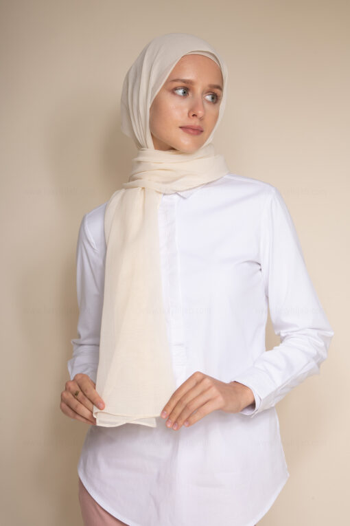 hijab in creamy color