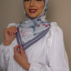 Floral Hijab in Light Gray