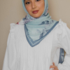 floral hijab in pistachio color
