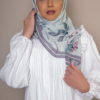 floral hijab in white