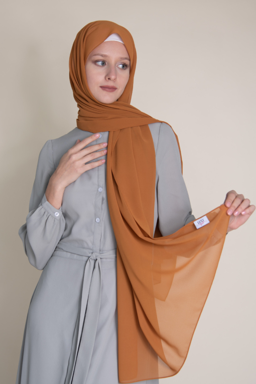 hijab in rust color