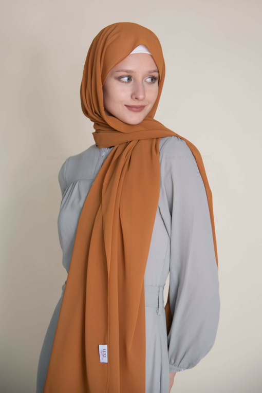 Chiffon Hijab in Rust