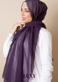 cotton voile hijab in purple