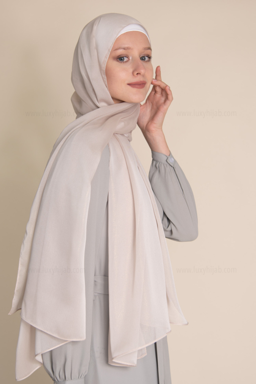 cream chiffon hijab - Dubai