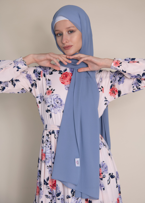 blue chiffon hijab