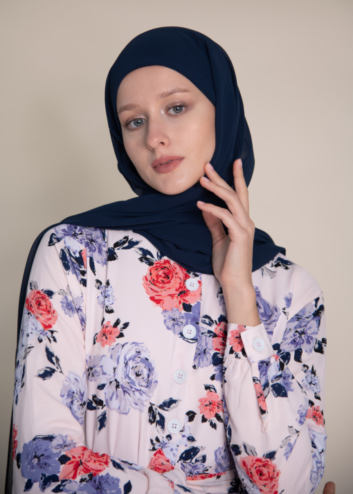 hijab with underscarf in navy