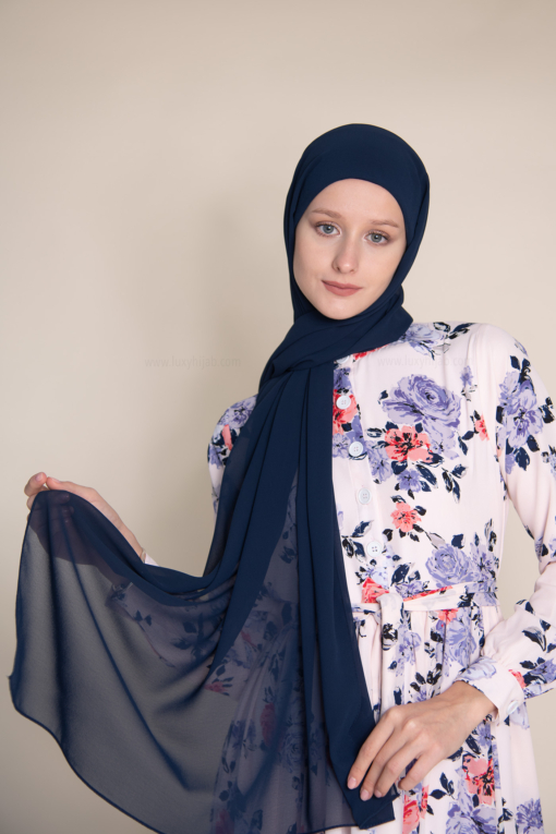 instant hijab in navy