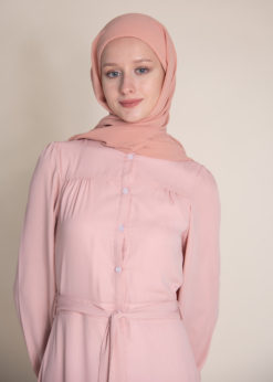 Instant hijab with cap peach