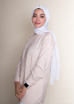 Sparkle Chiffon Hijab in White