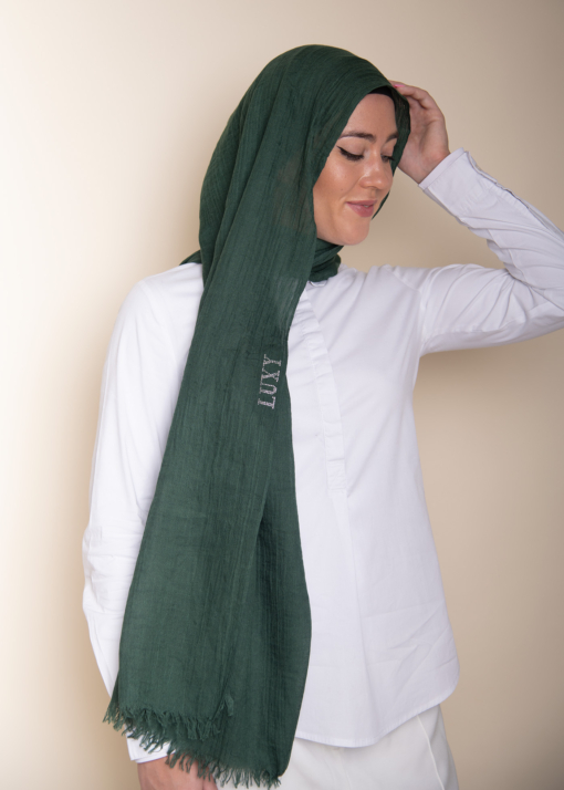 حجاب قطن مودال باللون الأخضر