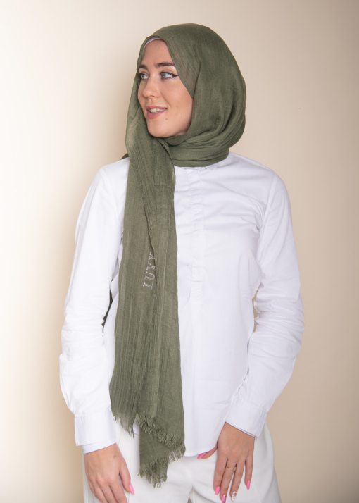 Modal Cotton Hijab in Olive 5