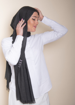 Modal Cotton Hijab in Dark Gray