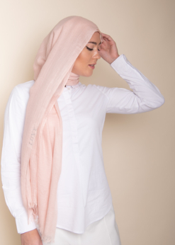 Modal Cotton Hijab in Peachy Pink