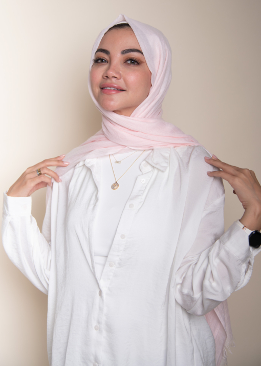Modal Cotton Hijab in Baby Pink