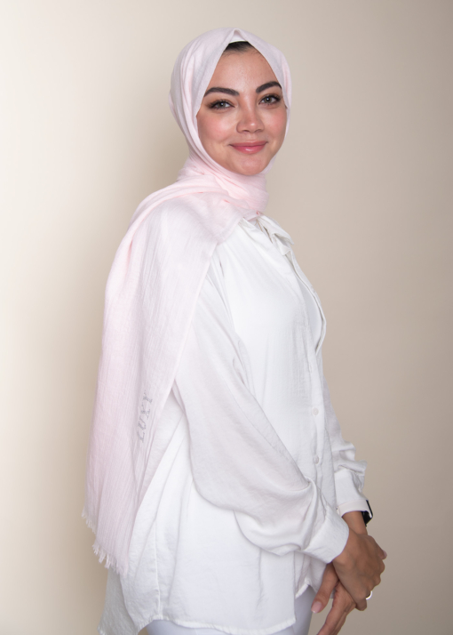 Modal Cotton Hijab in Baby Pink Color