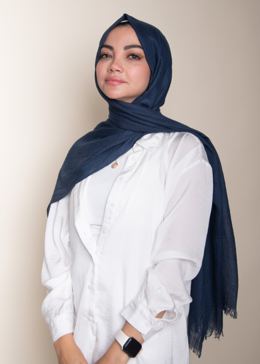 Navy Cotton Hijab