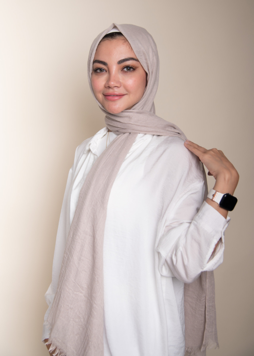 Modal Cotton Hijab in Light Beige